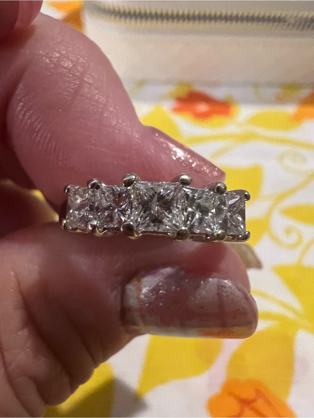 Classic Five-Stone Princess Cut 14K gold Ring